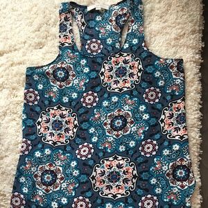 Ann Taylor LOFT Blue Print Tank Small
